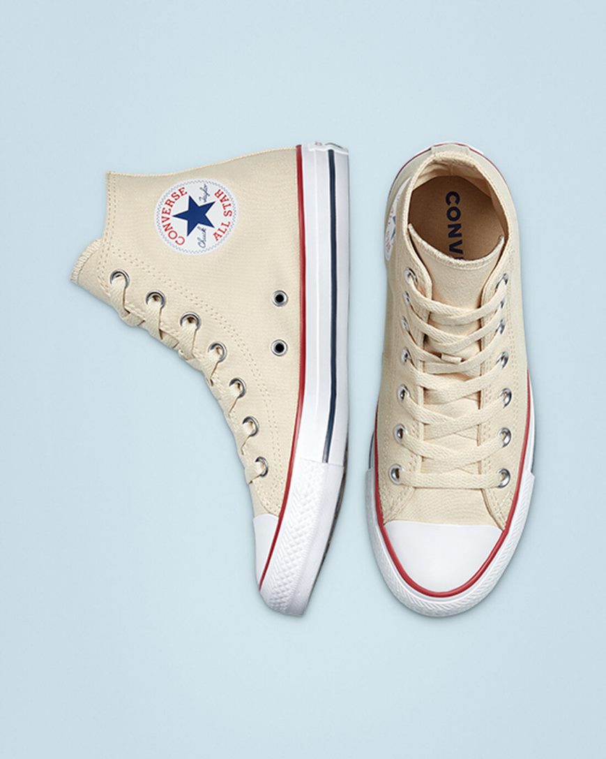 Zapatillas Altas Converse Chuck Taylor All Star Classic Hombre Beige Blancas | PE 74LEW2